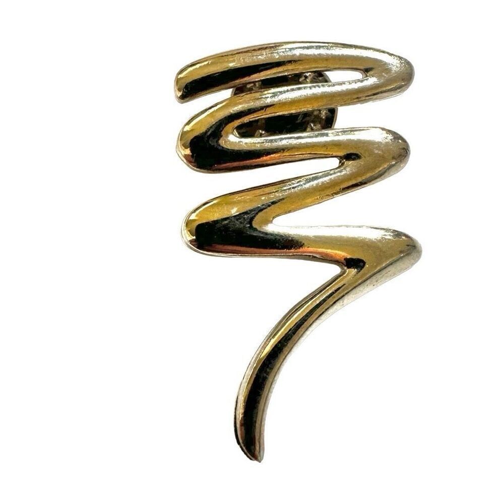 Silver tone squiggle vintage pin
